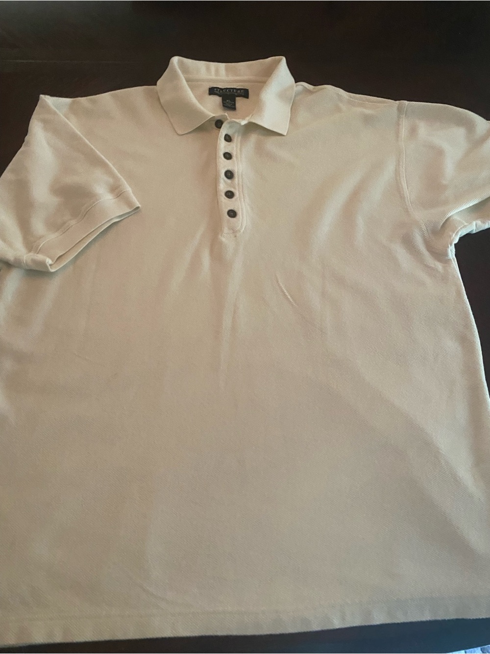 Vintage Men’s Structure Polo Shirt in Off-White XL